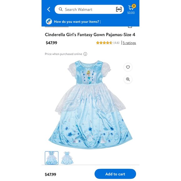 Disney Cinderella Dress Up Nightgown, Size 6 - Picture 7 of 10